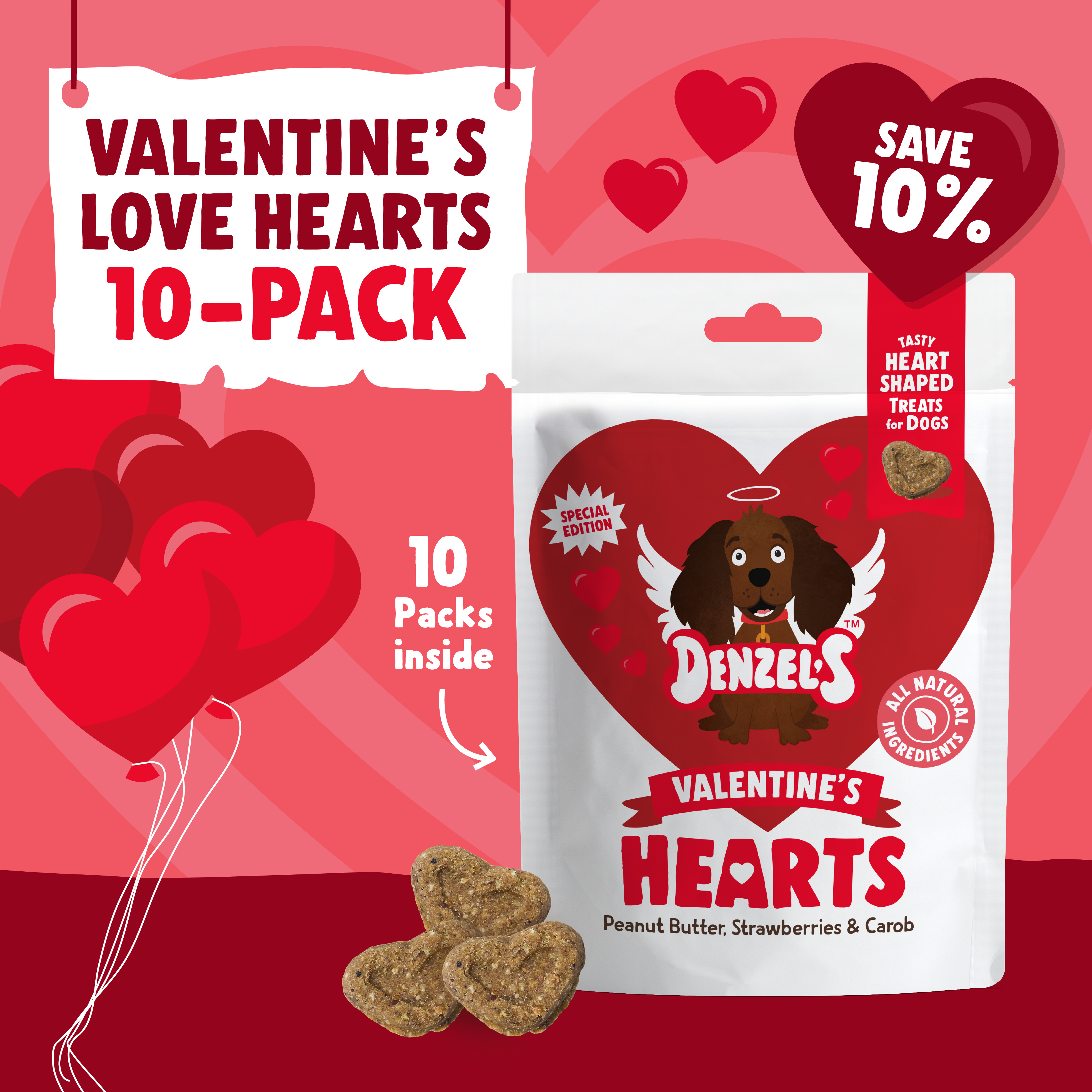 Valentine's Hearts Training Treats 10-Pack